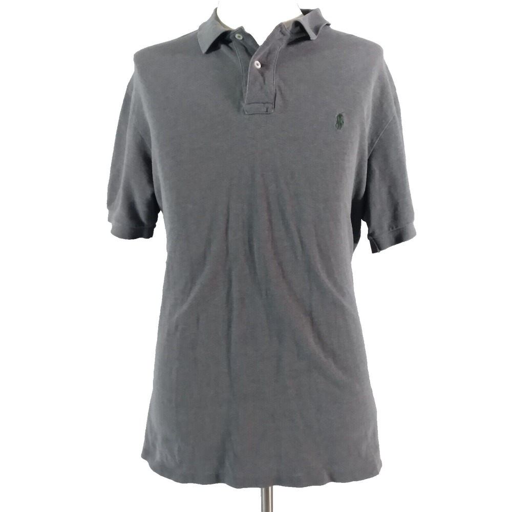 Polo Ralph Lauren Polo Men XL Gray Short Sleeve Solid Cotton Knit Logo Top
